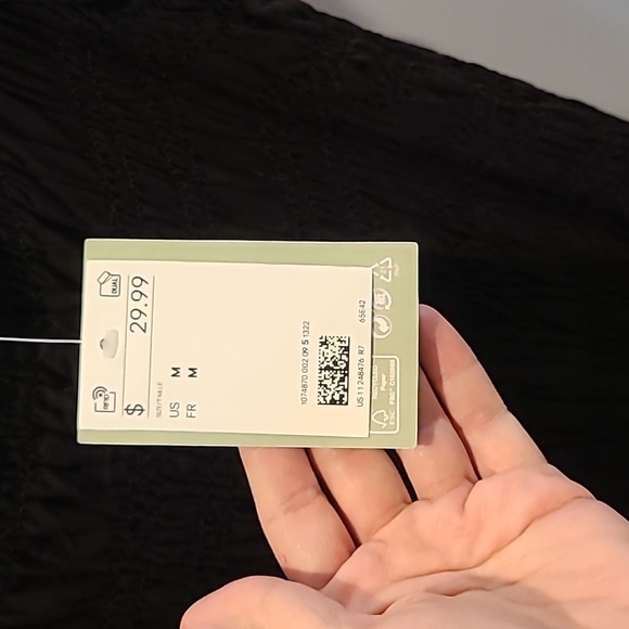 NWT H&M Smocked Black Dress Sz. M - Picture 7 of 12